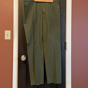 J. Crew Garment-dyed cotton-linen green chino suit pant Size 34 NWT